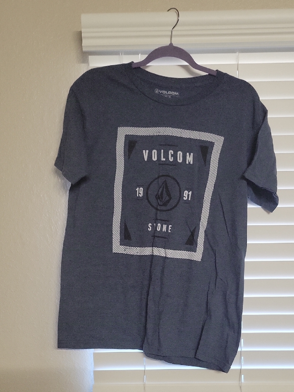 Volcom Navy Heather Graphic Logo Tee